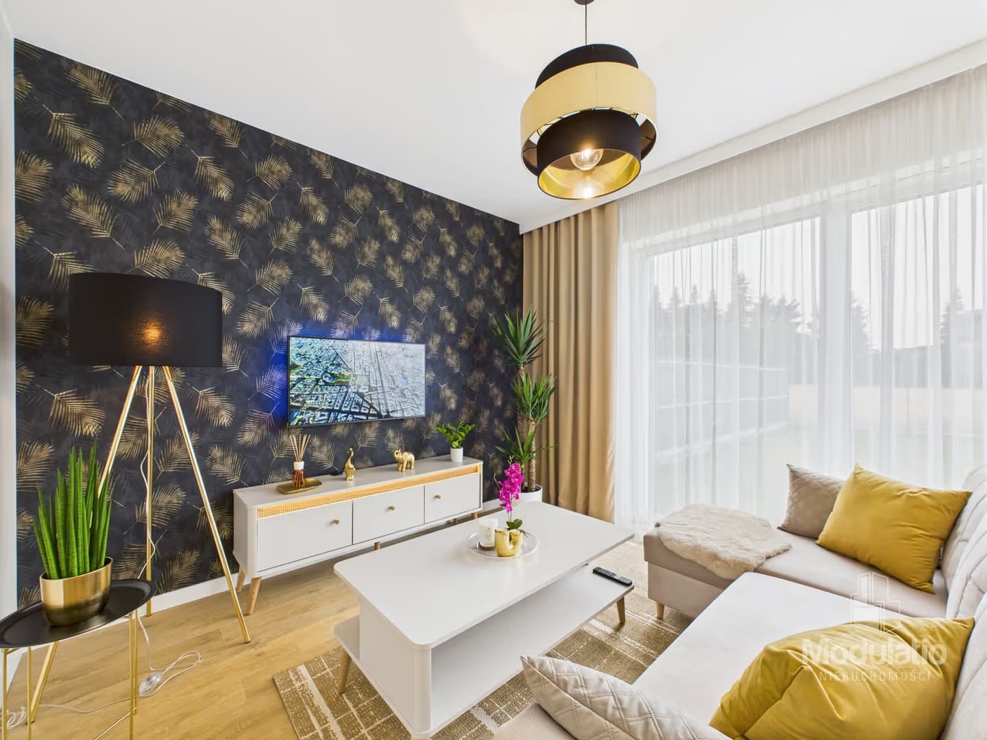 Gotowy salon z portfolio — mieszkanie 40 m²